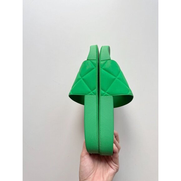 BOTTEGA VENETA Parakeet Green Rubber Intrecciato Pool Slides Sandals, Size 37 - Picture 11 of 16